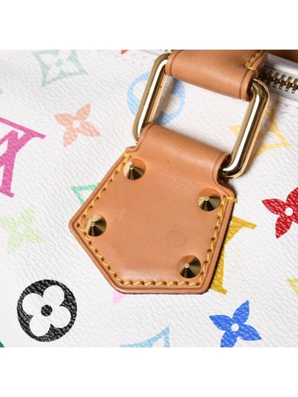 Louis Vuitton Speedy 30 Handbag Monogram Multicolor Takashi Murakami White